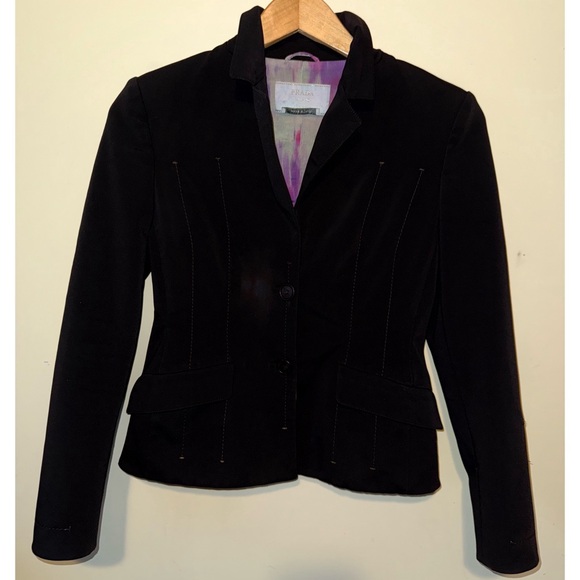 Prada Jackets & Blazers - Prada Authentic Black Tyde Dye Pleated Elegant Black Women's Blazer